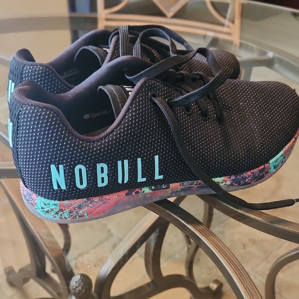 NOBULL Black Athletic Shoes with Colorful Soles